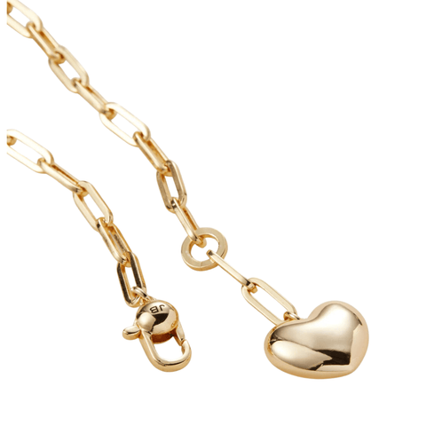 Jenny Bird - Jenny Bird - Puffy Heart Chain Necklace  - Gold