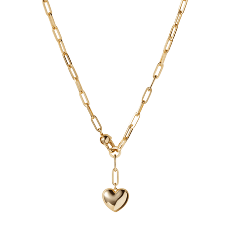 Jenny Bird - Jenny Bird - Puffy Heart Chain Necklace  - Gold