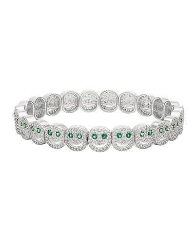 Lisa Gozlan - Silver Crystal Happy Face Wristband